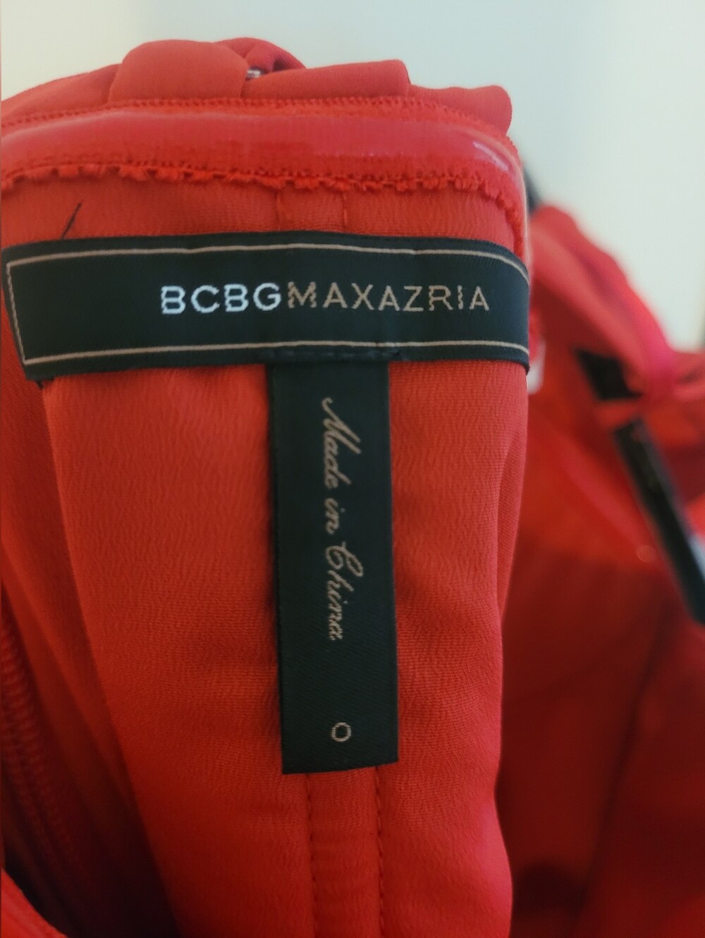 BCBG MaxAzria Red One-Shoulder Draped Cocktail Dress - Picture 2 of 2